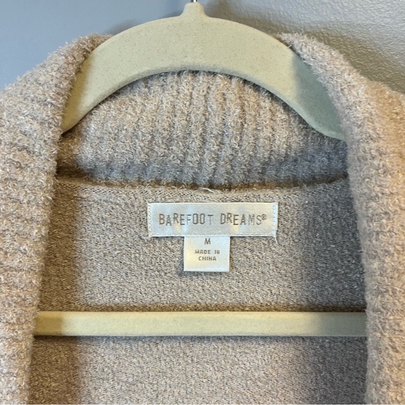 Barefoot Dreams Taupe Long Sleeve CozyChic Lite Circle Lounge Cardigan Sz M EUC - Picture 6 of 12